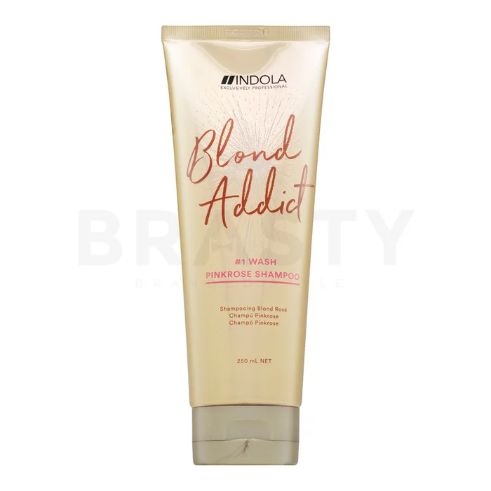 Indola Blond Addict 1 Wash Pinkrose Shampoo barevný šampon pro vlasy s růžovými odstíny 250 ml