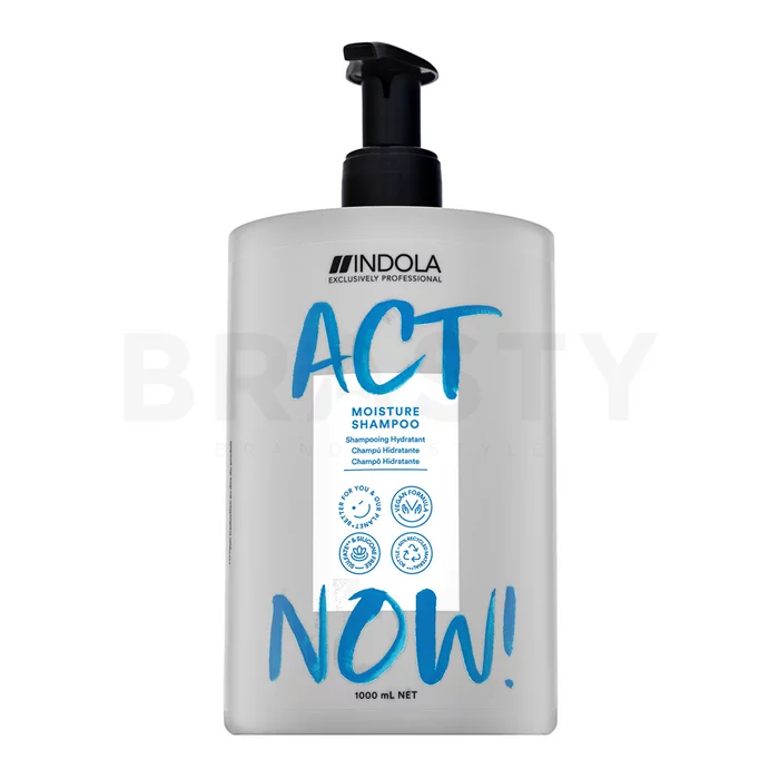 Indola Act Now! Moisture Shampoo vyživující šampon pro hydrataci vlasů 1000 ml