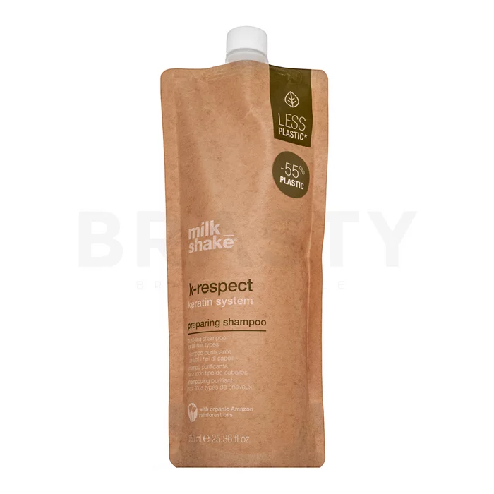 Milk_Shake K-Respect Keratin System Preparing Shampoo uhlazující šampon pro hrubé a nepoddajné vlasy 750 ml