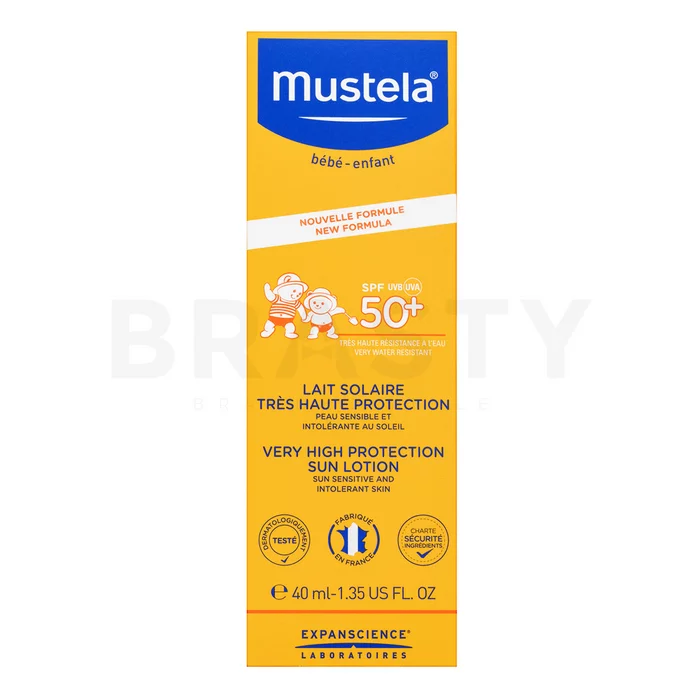 Mustela Bébé Very High Protection Sun Lotion SPF50+ mléko na opalování pro děti 40 ml