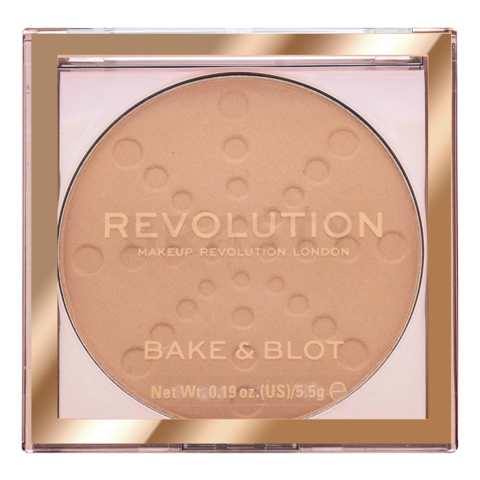 Makeup Revolution Bake & Blot Compact Powder púder pre zjednotenú a rozjasnenú pleť Beige 5,5 g