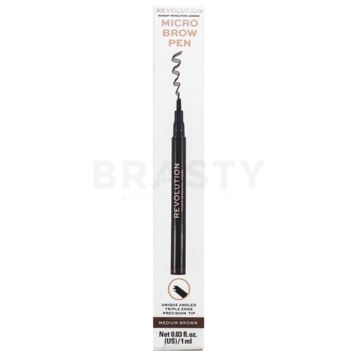 Makeup Revolution Micro Brow Pen Augenbrauenstift Medium Brown 1 ml