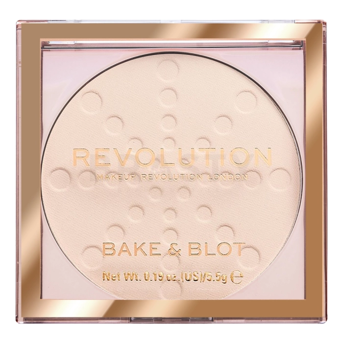Makeup Revolution Bake & Blot Compact Powder púder pre zjednotenú a rozjasnenú pleť Translucent 5,5 g