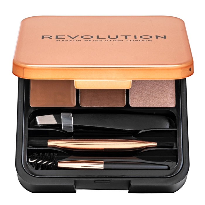Makeup Revolution Brow Sculpt Kit Palette zum schminken der Augenbrauen Brown