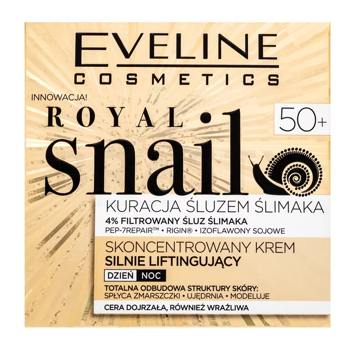 Eveline Royal Snail Concentrated Intensely Lifting Cream 50+ liftingový zpevňující krém proti vráskám 50 ml