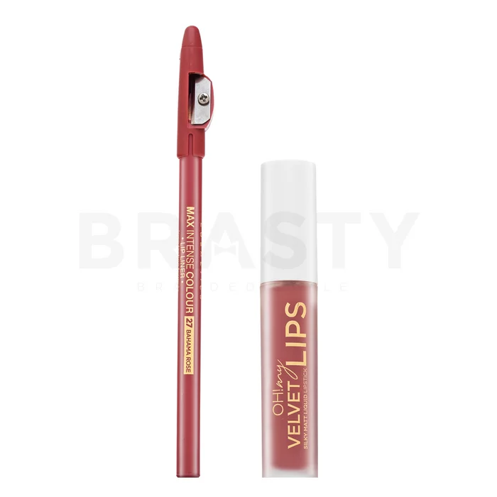 Eveline OH! My Velvet Lips Matt Lip Kit sada na rty pro matný efekt 13 Brownie Biscotti 4,5 ml