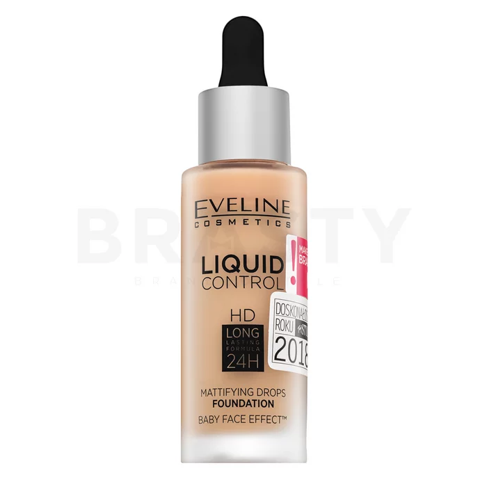 Eveline Liquid Control HD Mattifying Drops Foundation dlhotrvajúci make-up so zmatňujúcim účinkom 015 Light Vanilla 32 ml