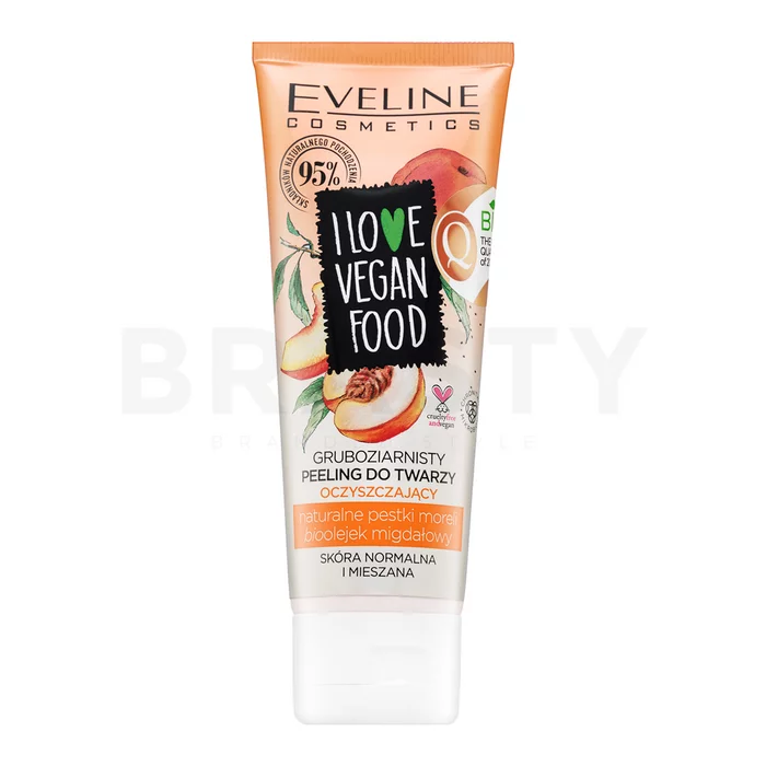 Eveline I Love Vegan Food Cleansing Face Scrub vyživující čisticí gel s peelingovým účinkem 75 ml