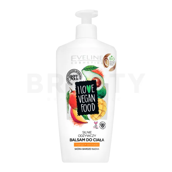 Eveline I Love Vegan Food Body Balm Mango/Avocado hydratační tělové mléko pro všechny typy pleti 350 ml