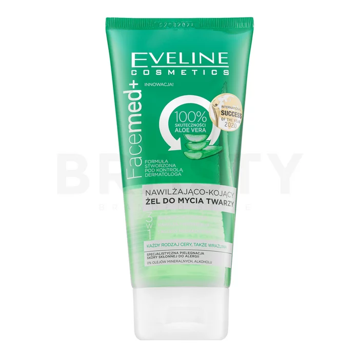 Eveline FaceMed+ 100% Aloe Vera Moisturising And Soothing Facial Wash Gel čistící gel s hydratačním účinkem 150 ml