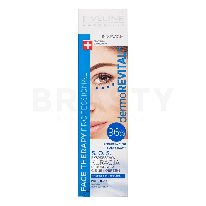 Eveline Face Therapy DermoRevital S.O.S. Express Treatment cremă pentru ochi cu efect de iluminare împotriva imperfecțiunilor pielii 15 ml