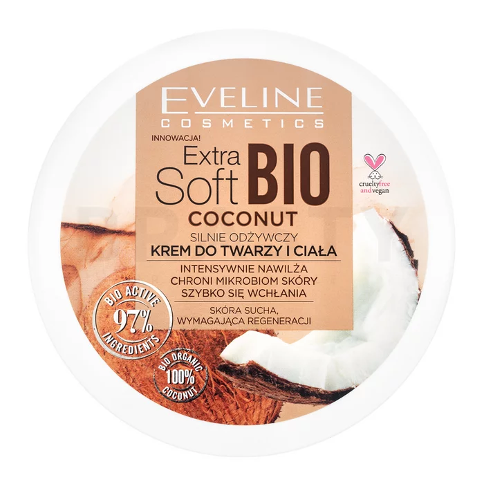 Eveline Extra Soft hranjiva krema Bio Coconut Face Body Cream 200 ml