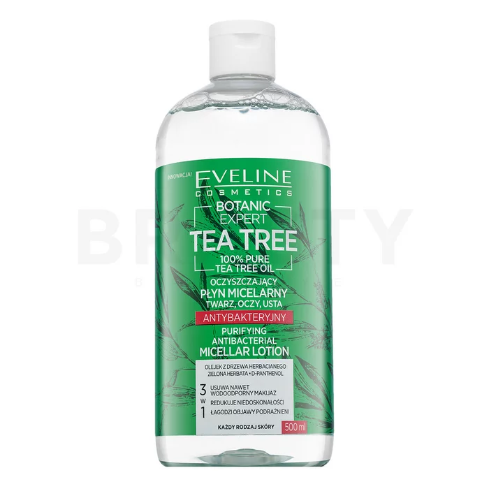 Eveline Botanic Expert Tea Tree Purifying Antibacterial Micellar Lotion cleansing milk for problematic skin 500 ml