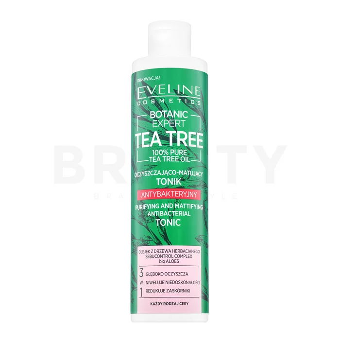 Eveline Botanic Expert Tea Tree Purifying & Mattifying Antibacterial Tonic čistící tonikum s matujícím účinkem 225 ml