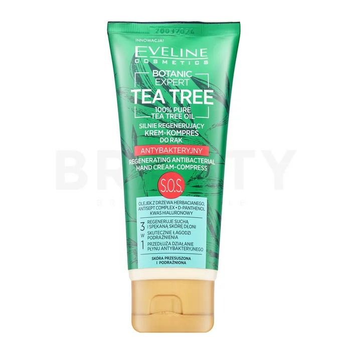 Eveline Botanic Expert SOS Tea Tree Regenerating Antibacterial Hand Cream-Compress krém na ruce pro suchou pleť 100 ml