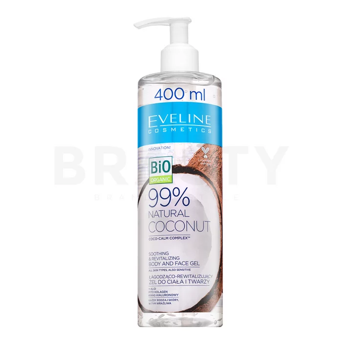Eveline Bio Organic 99% Natural Coconut Soothing & Revitalising Body & Face Gel pleťový gel s hydratačním účinkem 400 ml