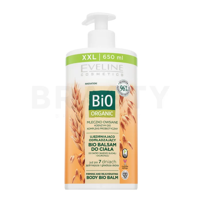 Eveline Bio Organic Oat Milk Firming & Rejuvenating Body Bio Balm liftingový zpevňující krém pro všechny typy pleti 650 ml