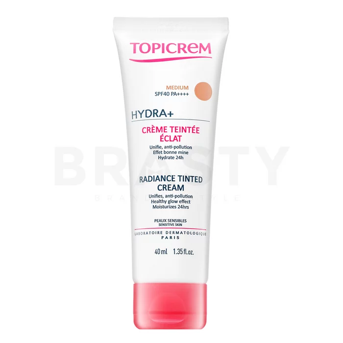 Topicrem HYDRA+ tónovací barevný krém Radiance Tinted Cream SPF40 - Medium 40 ml