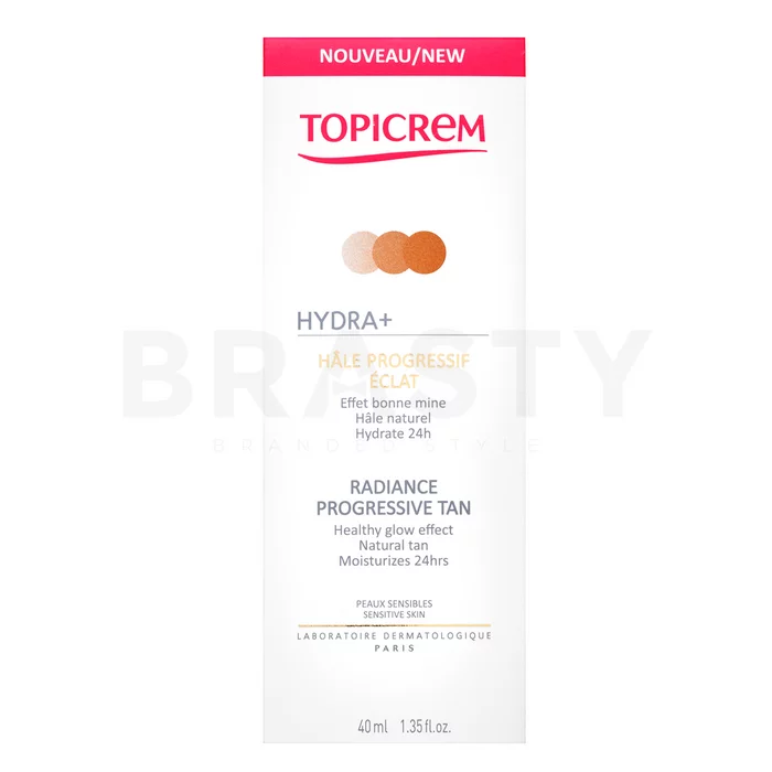 Topicrem HYDRA+ Radiance Progressive Tan pleťový krém pro sjednocenou a rozjasněnou pleť 40 ml
