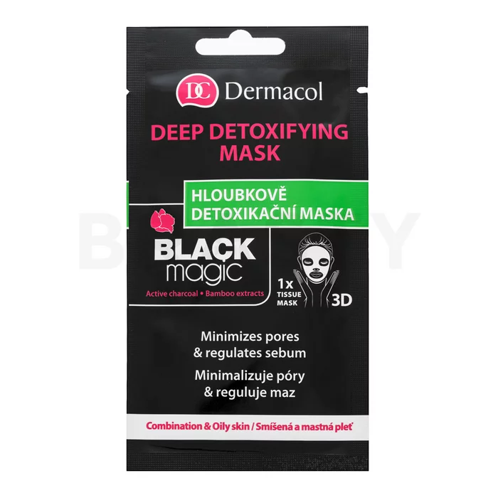 Dermacol Black Magic Deep Detoxifying Mask plátýnková maska pro mastnou pleť 15 ml