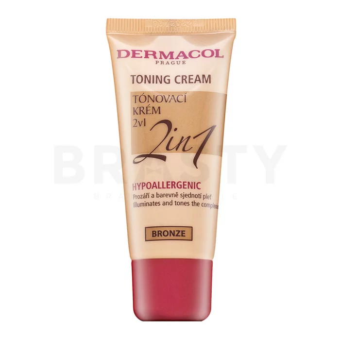 Dermacol Toning Cream 2in1 tónujúce a hydratačné emulzie pre zjednotenie farebného tónu pleti Bronze 30 ml