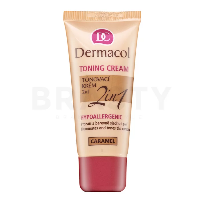 Dermacol Toning Cream 2in1 tónujúce a hydratačné emulzie pre zjednotenie farebného tónu pleti Caramel 30 ml