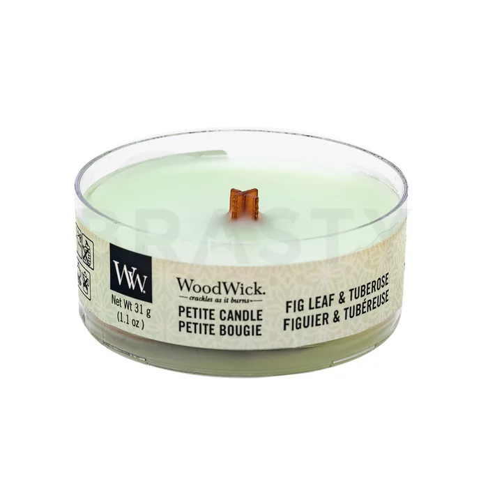 Woodwick Fig Leaf & Tuberose scented candle 31 g