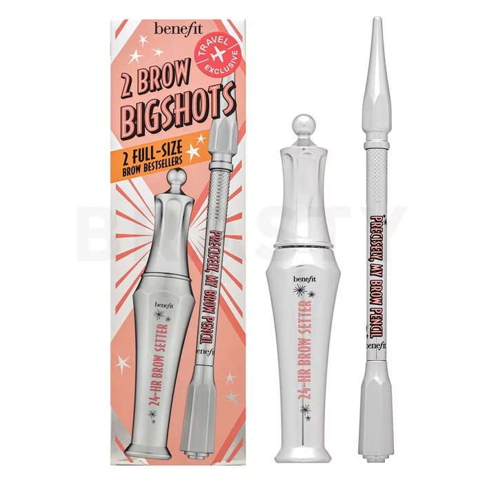 Benefit 2 Brow Bigshots подаръчен комплект за подстригване на вежди 4 Warm Deep Brown 7 ml + 0,08 g