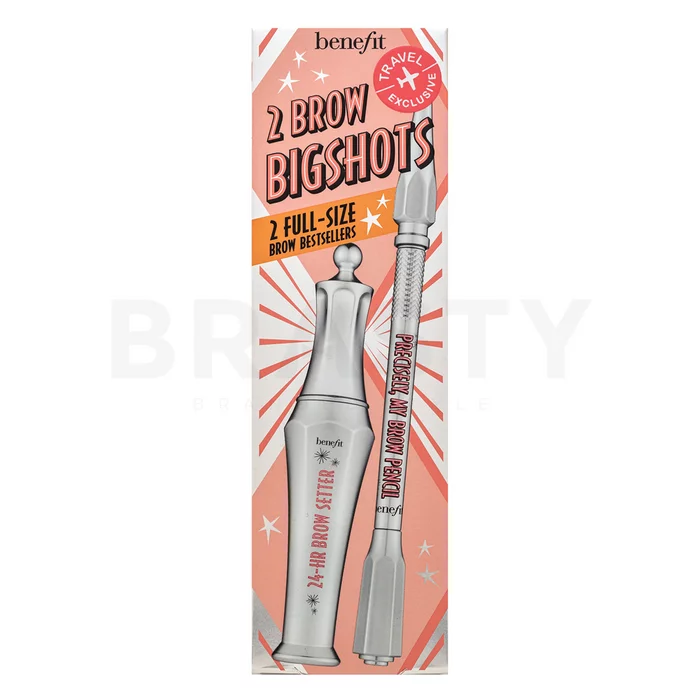 Benefit 2 Brow Bigshots подаръчен комплект за подстригване на вежди 4 Warm Deep Brown 7 ml + 0,08 g
