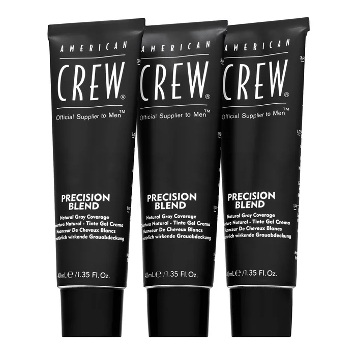 American Crew Precision Blend Natural Gray Coverage tinta per capelli per uomini Medium Ash 5-6 3 x 40 ml