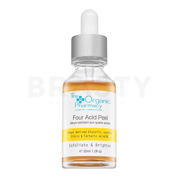 The Organic Pharmacy Four Acid Peel 5% Serum serum cu efect exfoliant pentru o piele mai luminoasa 30 ml