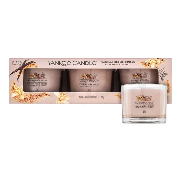 Yankee Candle Vanilla Creme Brulee candela votiva 3 x 37 g
