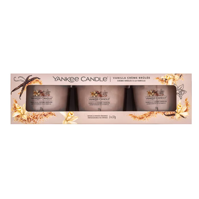 Yankee Candle Vanilla Creme Brulee candela votiva 3 x 37 g