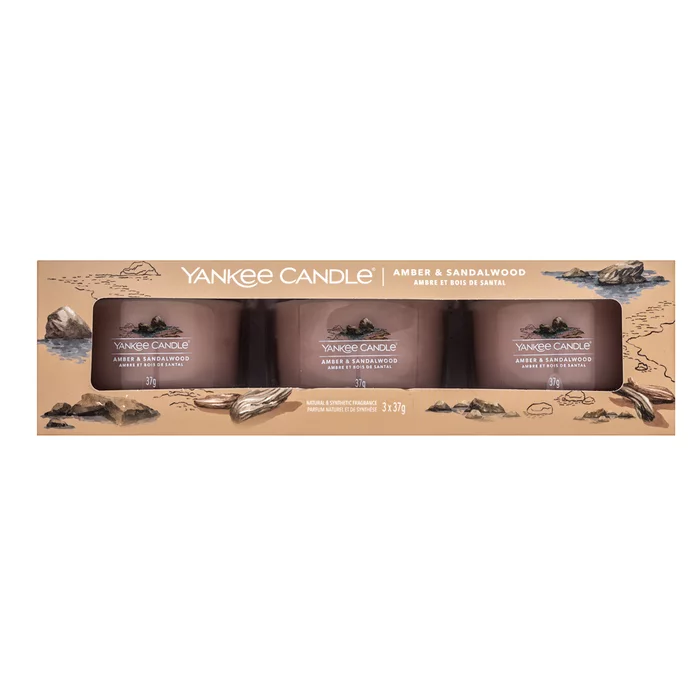 Yankee Candle Amber & Sandalwood 3 x 37 g