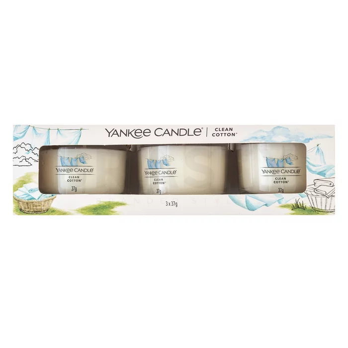 Yankee Candle Clean Cotton votive candle 3 x 37 g