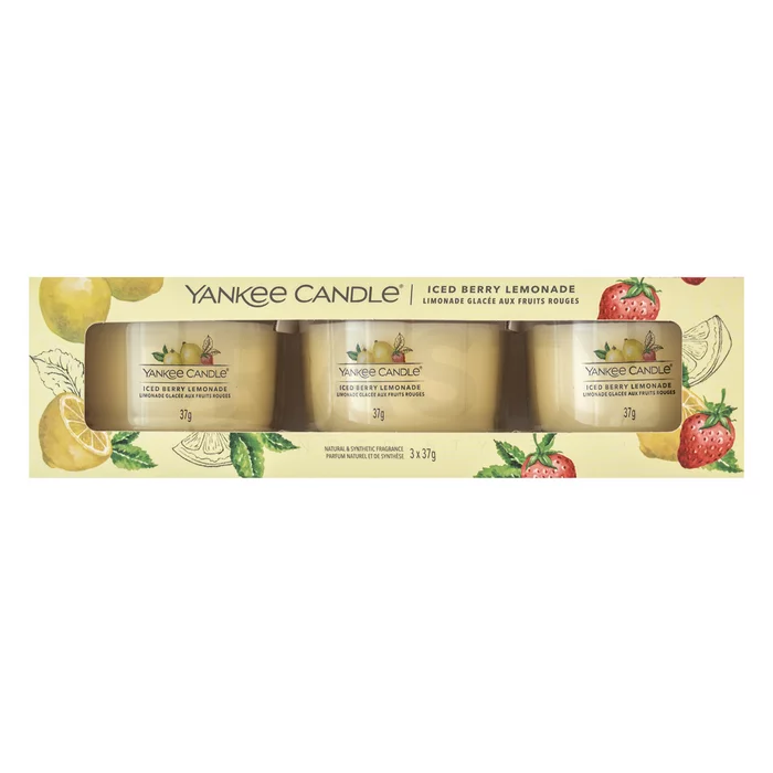 Yankee Candle Iced Berry Lemonade votive candle 3 x 37 g