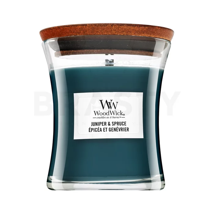 Woodwick Juniper & Spruce scented candle 85 g