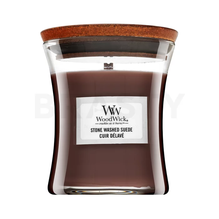 Woodwick Stone Washed Suede vonná svíčka 85 g