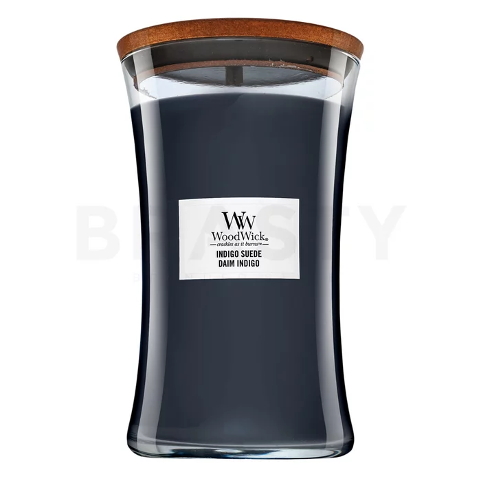 Woodwick Indigo Suede vonná svíčka 610 g