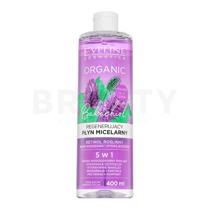 Eveline Organic Bakuchiol odličovací micelární voda pro všechny typy pleti 400 ml
