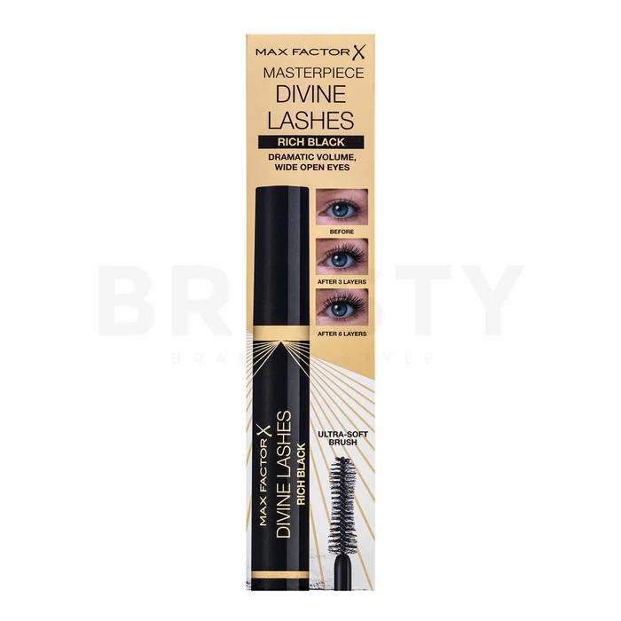 Max Factor Divine Lashes Mascara řasenka pro prodloužení řas a objem 001 Rich Black 8 ml