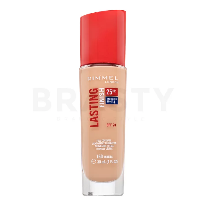 Rimmel London Lasting Finish 25HR SPF20 Full Coverage Lightweight Foundation tekutý make-up pro sjednocenou a rozjasněnou pleť 160 30 ml