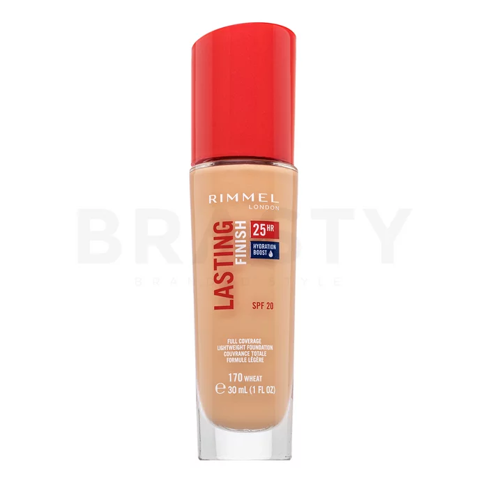Rimmel London Lasting Finish 25HR SPF20 Full Coverage Lightweight Foundation tekutý make-up pro sjednocenou a rozjasněnou pleť 170 30 ml