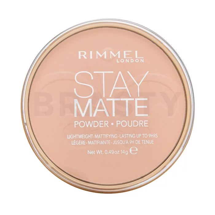 Rimmel London Stay Matte Long Lasting Pressed Powder puder z formułą matującą 002 Pink Blossom 14 g