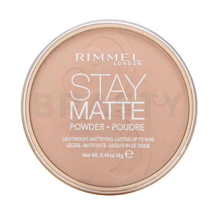 Rimmel London Stay Matte Long Lasting Pressed Powder puder z formułą matującą 003 Peach Glow 14 g