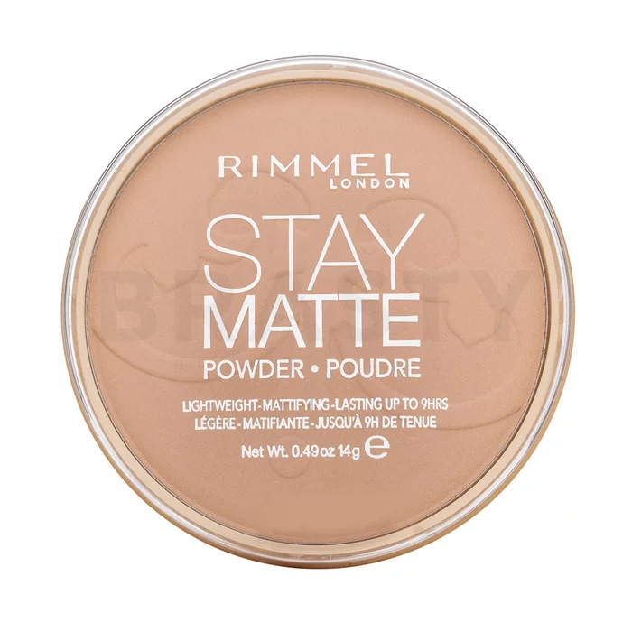 Rimmel London Stay Matte Long Lasting Pressed Powder pudr s matujícím účinkem 005 Silky Beige 14 g