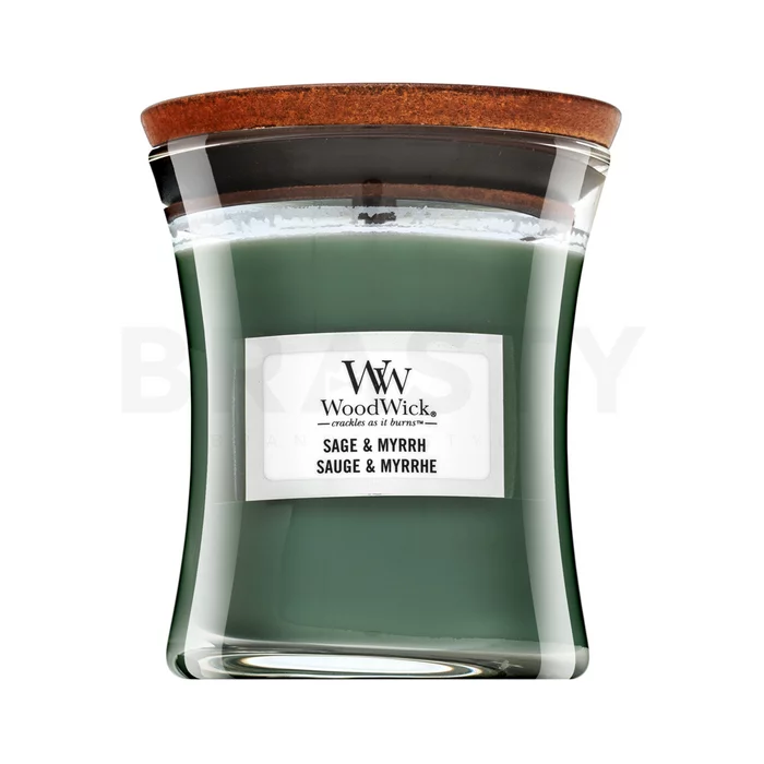 Woodwick Sage & Myrrh scented candle 85 g