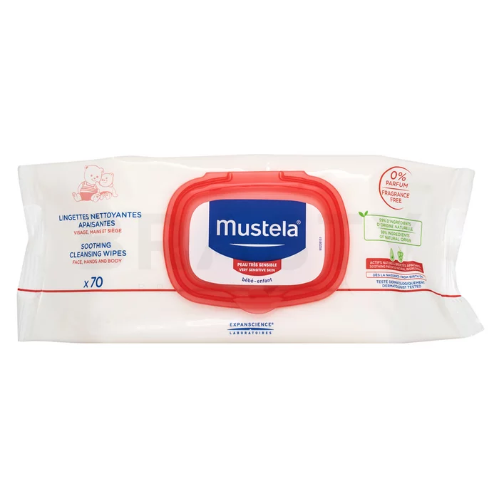 Mustela umirujuće maramice za osjetljivu i suhu kožu lica Soothing Cleansing Wipes 70 pcs