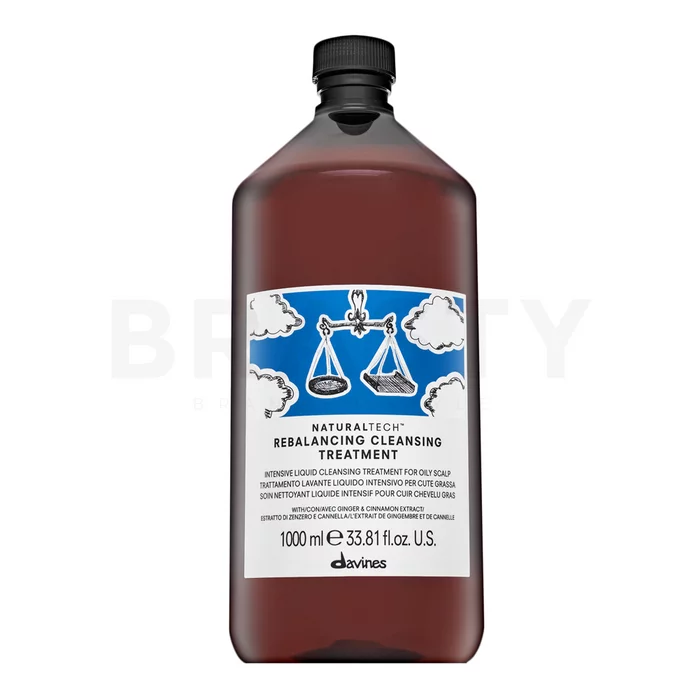 Davines Natural Tech Rebalancing Cleansing Treatment čistící balzám pro rychle se mastící vlasy 1000 ml