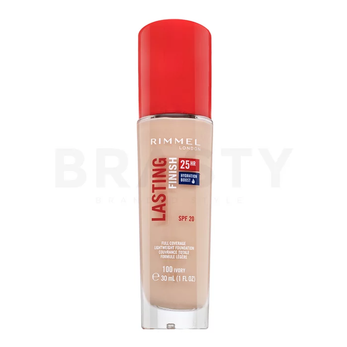 Rimmel London Lasting Finish 25HR SPF20 Full Coverage Lightweight Foundation tekutý make-up pro sjednocenou a rozjasněnou pleť 100 30 ml